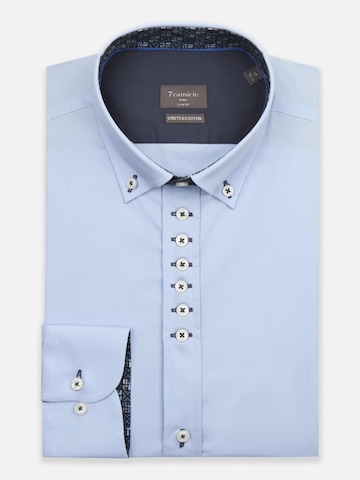 7Camicie - Ajuste estrecho Camisa de negocios 'Donatello Iconic Poplin Stretch Man Shirt Red' en azul