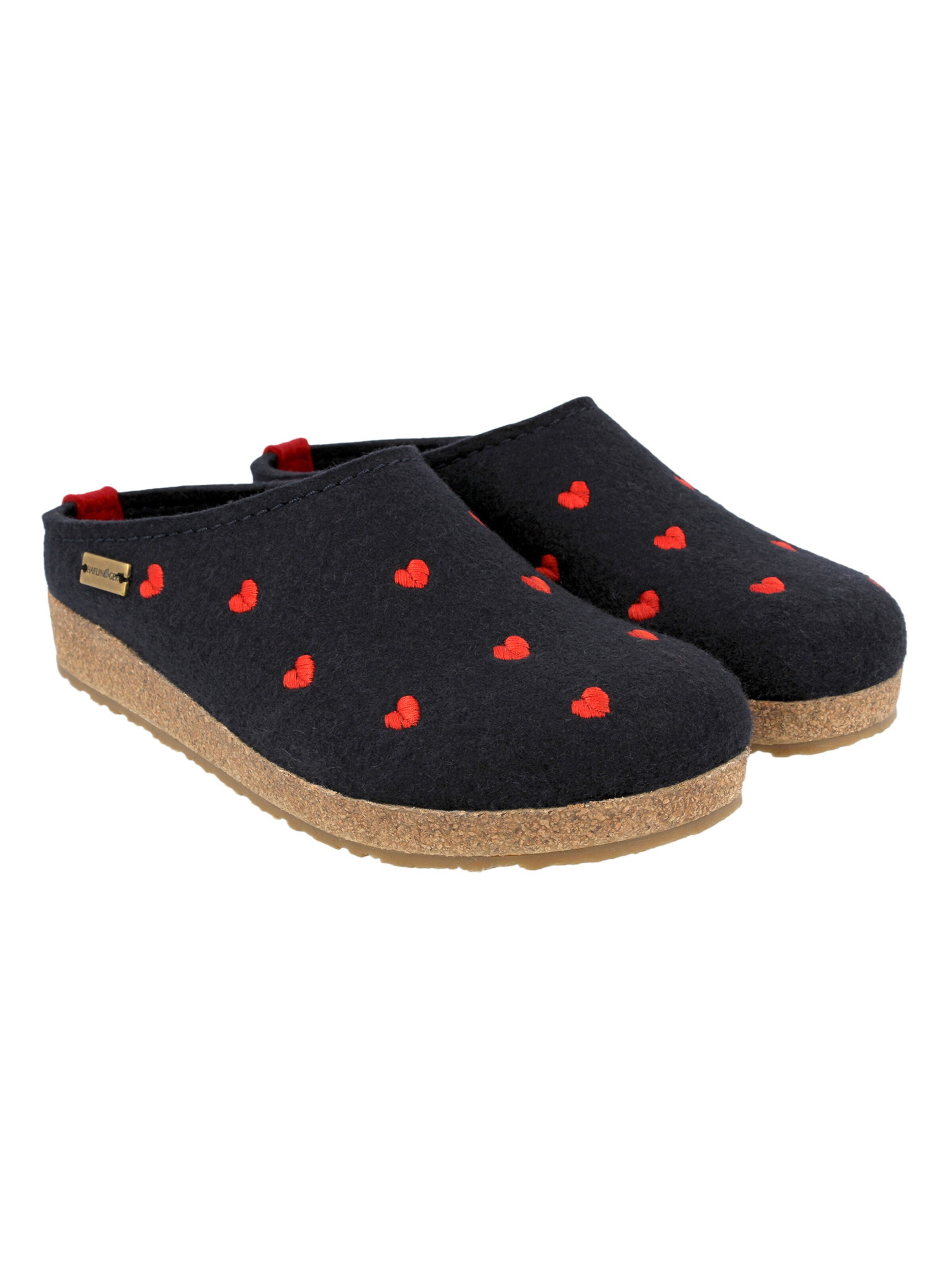 HAFLINGER Clogs 'Grizzly Cuoricini' in Blue