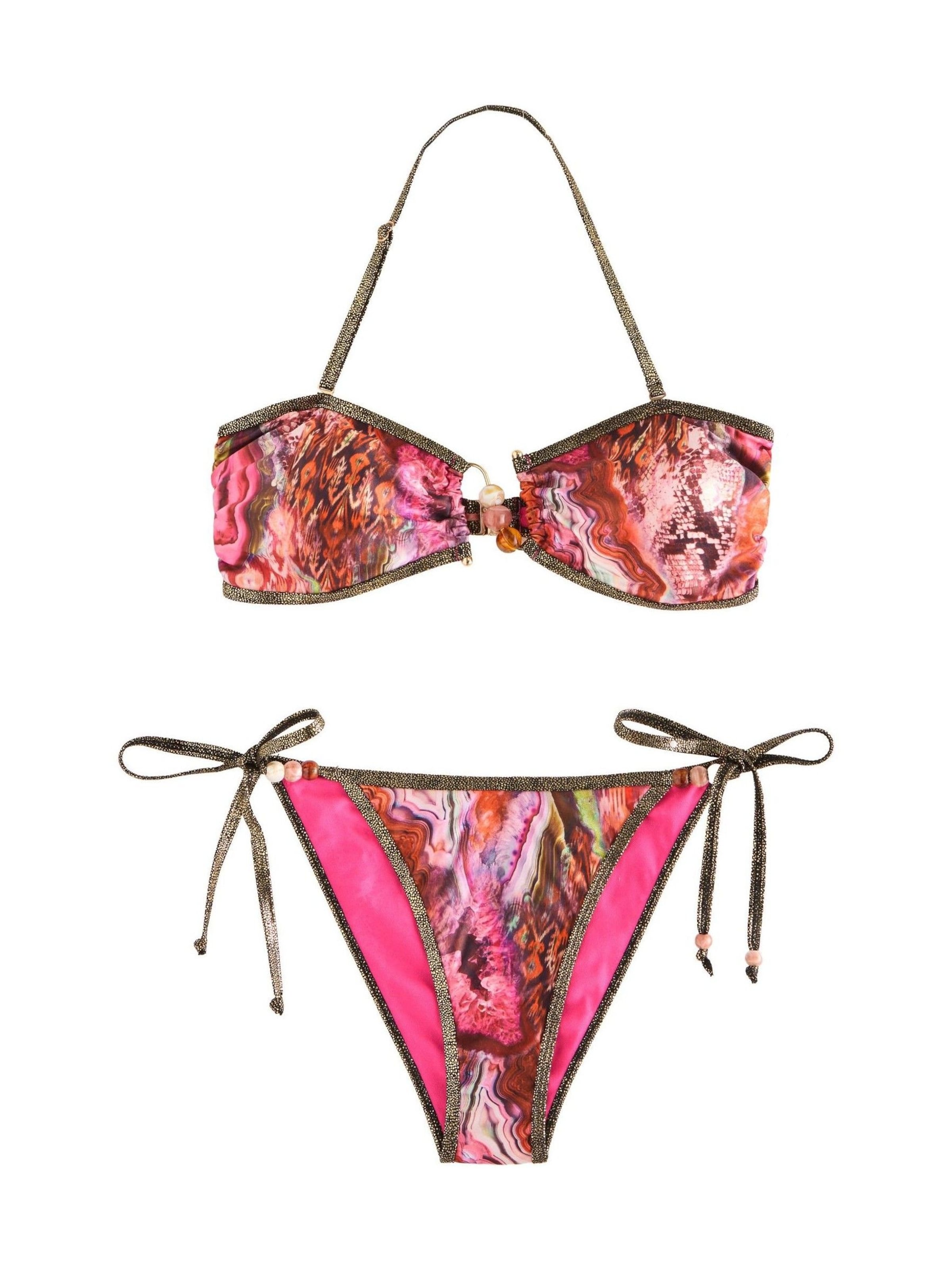 Lipsy High neck Bikini in Pink: Vorderseite