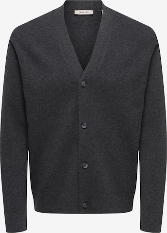 Only & Sons Knit Cardigan 'ONSting' in Grey: front