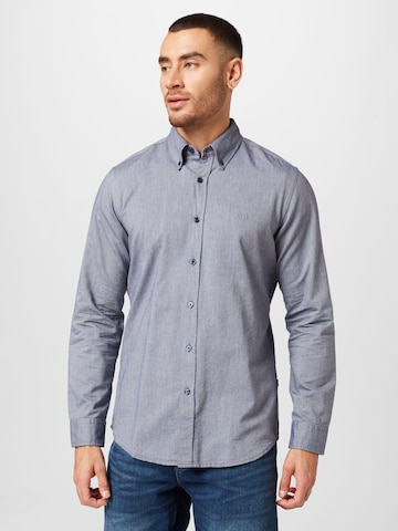 BOSS Orange Regular fit Button Up Shirt 'Rickert' in Blue: front