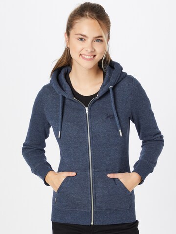 Superdry Zip-Up Hoodie in Blue: front