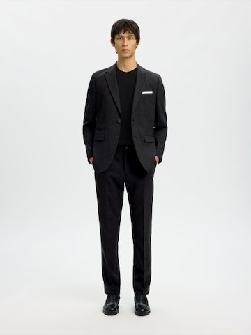 SELECTED Slim fit Trousers with creases 'SLHOASIS' in Black