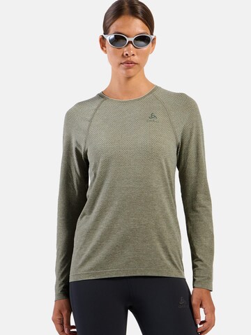 ODLO Sports sweatshirt 'ESSENTIAL SEAMLESS' in Brown: front