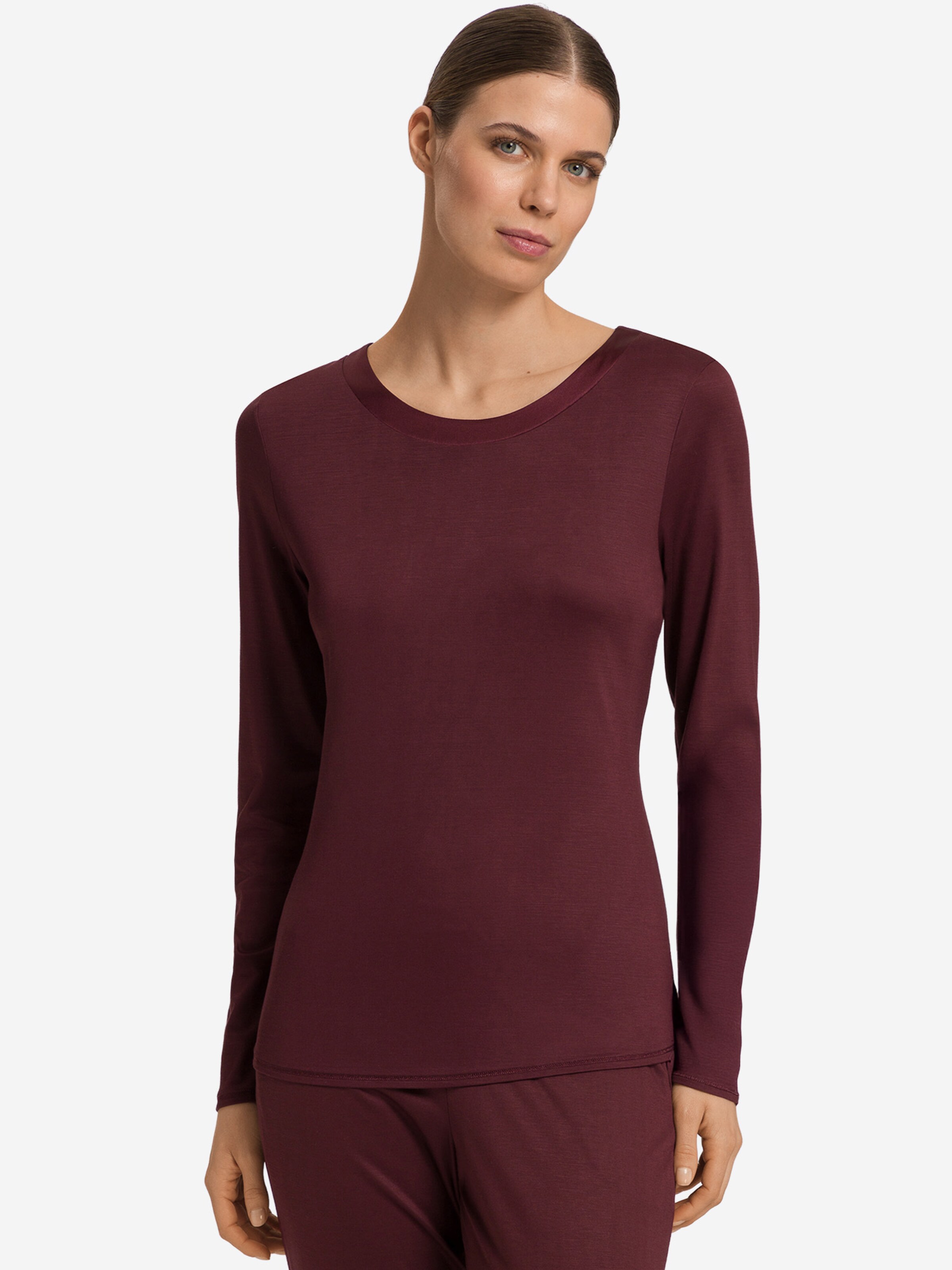 Hanro - Camisa de pijama ' Grand Central ' em castanho: frente