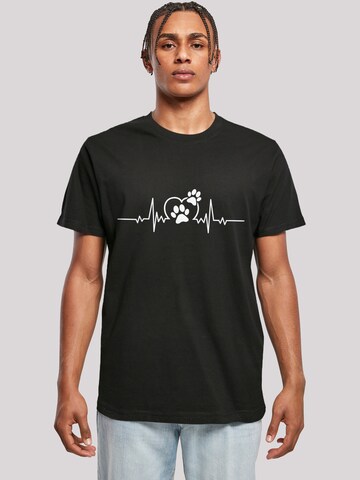 F4NT4STIC Shirt 'Heartbeat Dog Love' in Black: front