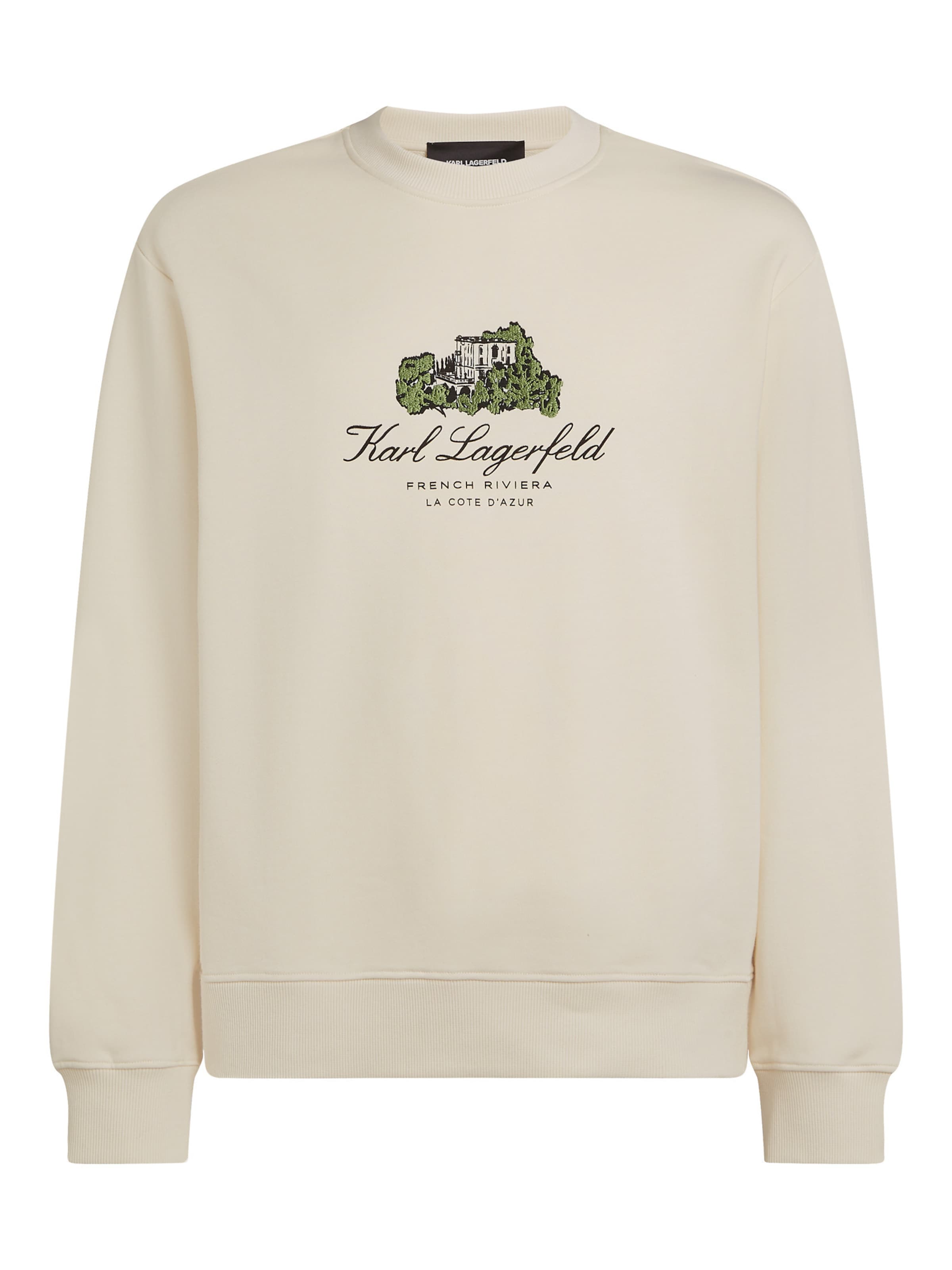 Karl Lagerfeld Μπλούζα φούτερ 'Villa La Vigie' σε μπεζ: μπροστά
