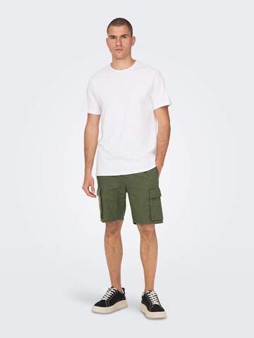 Regular Pantalon cargo 'Sinus' Only & Sons en vert