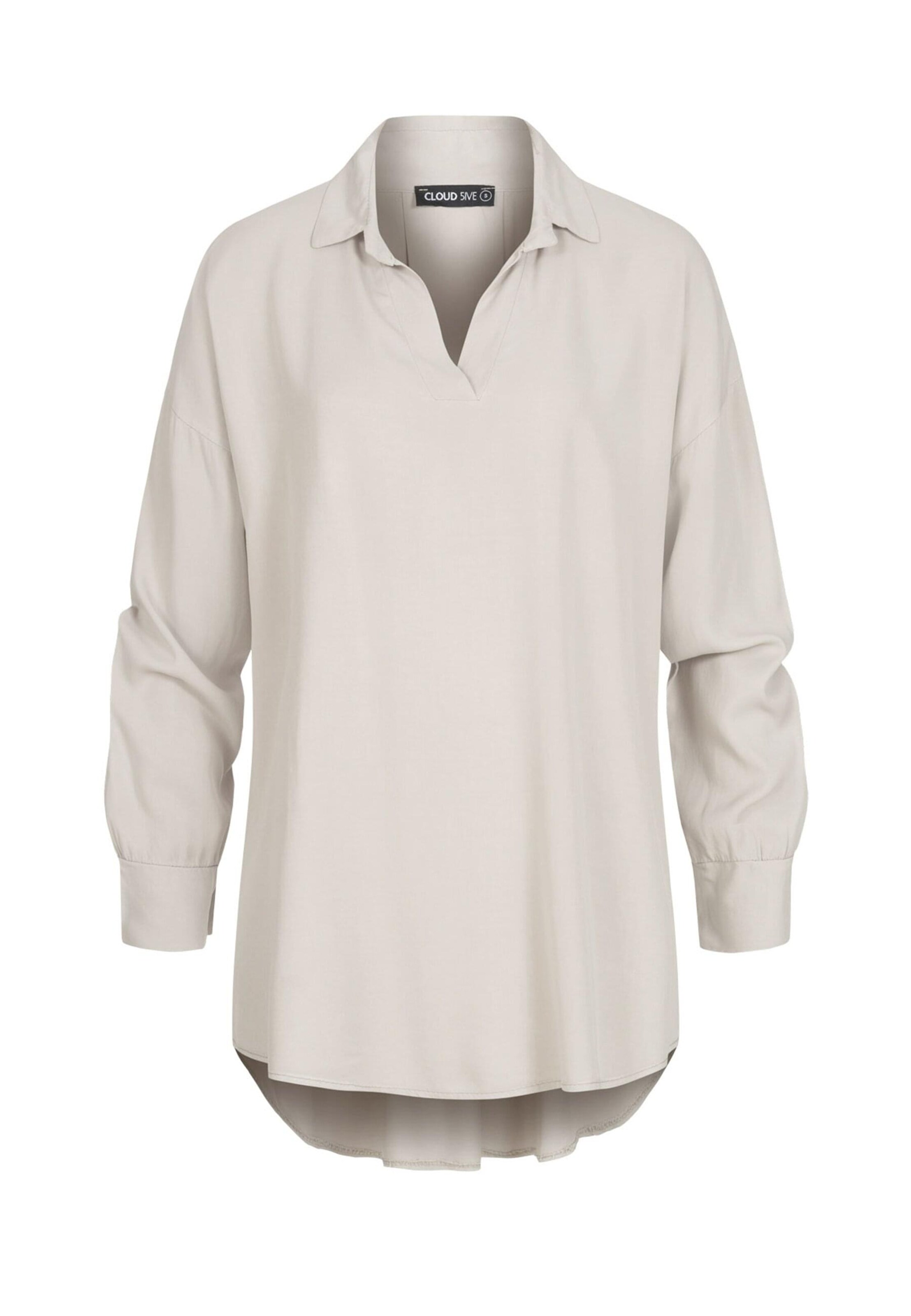 Cloud5ive Bluse 'Vokuhila' in Grau: Vorderseite