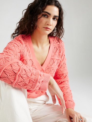 OBJECT Knit Cardigan in Red