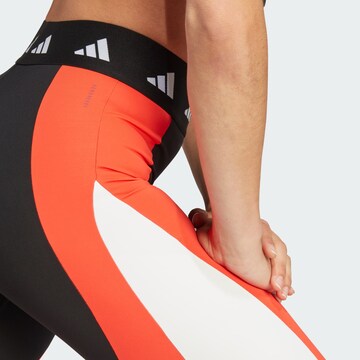 ADIDAS PERFORMANCE Skinny Sportbroek 'Techfit Colorblock' in Rood