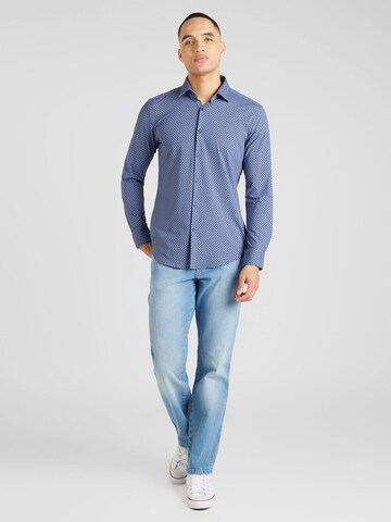 HUGO Slim fit Button Up Shirt 'Kenno' in Blue