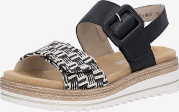 Sandales à lanières REMONTE en noir : devant