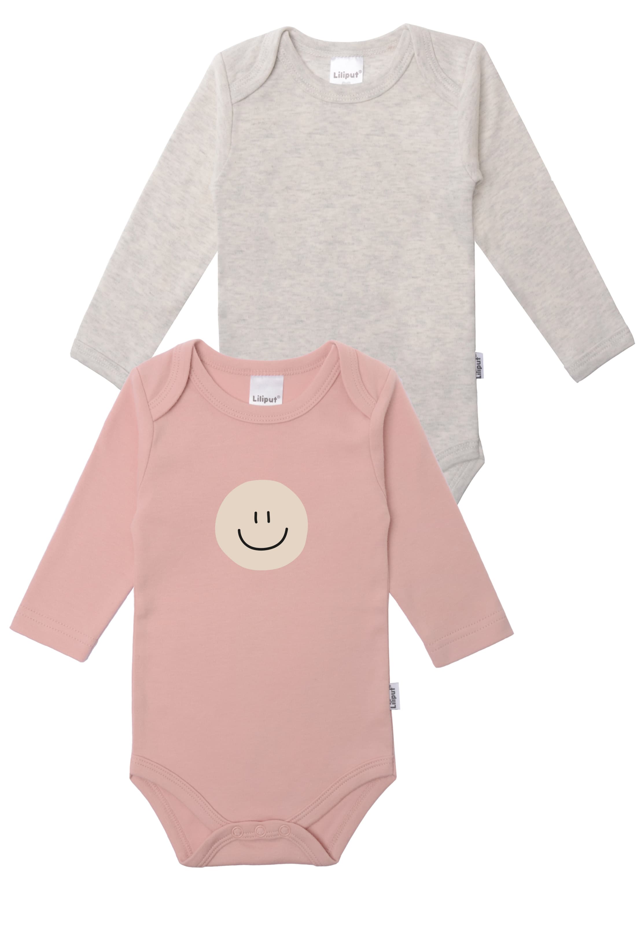 LILIPUT Baby Body-Set 'Smiley' in Grau: Vorderseite