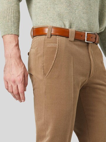 MEYER Regular Chino Pants 'Trevira' in Brown