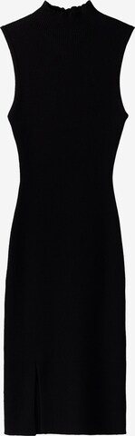 Bershka Stickad klänning i svart: framsida