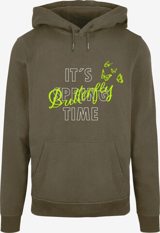 Merchcode Sweatshirt ' It´s Spring Time' in Green: front