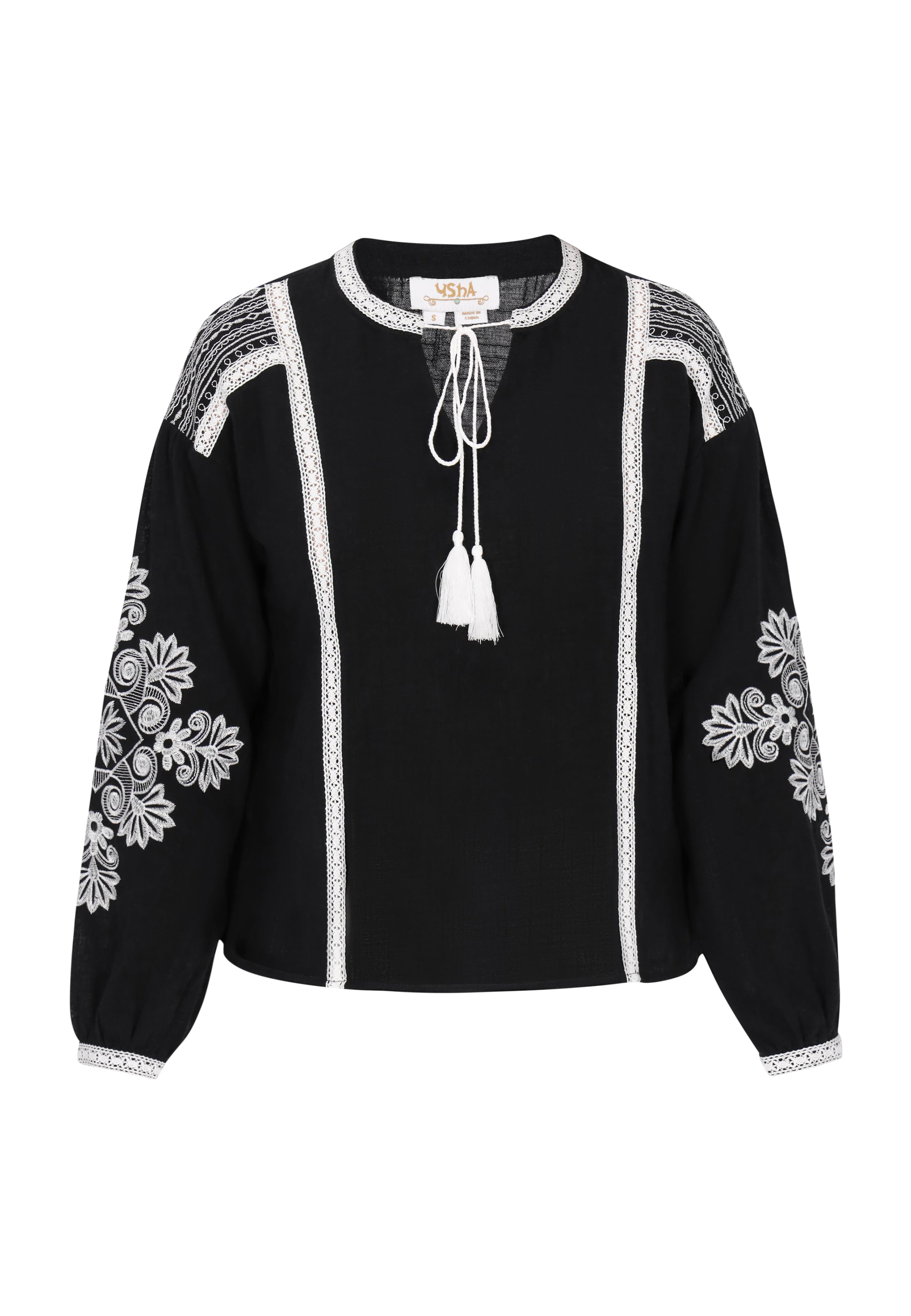 usha FESTIVAL Bluse 'Spring Summer' i sort / hvid, Produktvisning