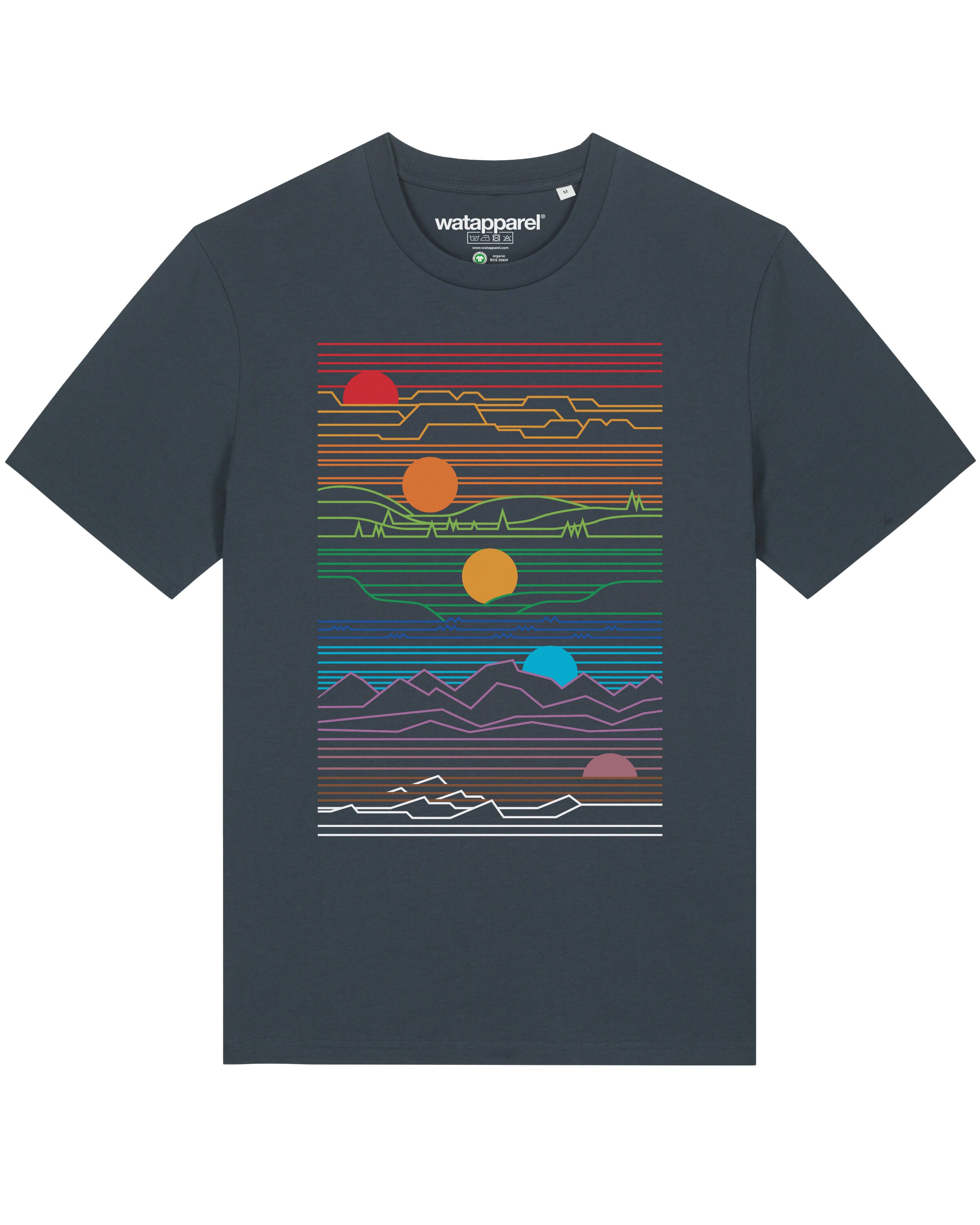 T-Shirt ' Sun And Moon ' Watapparel en gris : devant