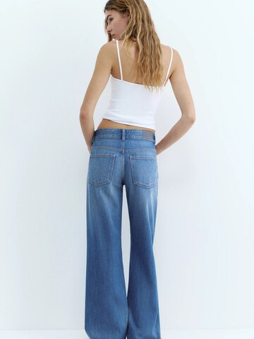 Pull&Bear Wide leg Jeans i blå