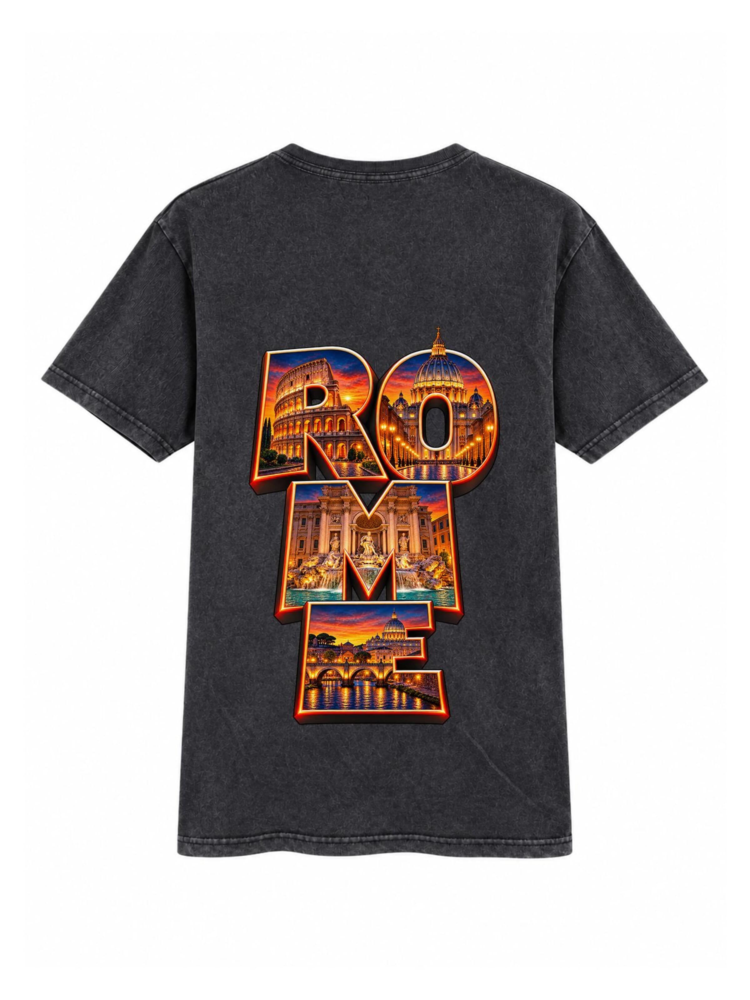LUNØIR Studio Shirt 'Rome City Lights – Vermilion' in Black: front