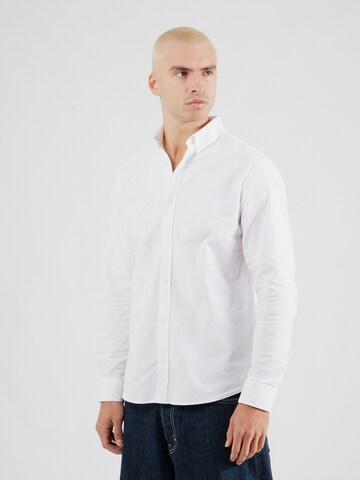 JJ Rebel Regular fit Srajca 'JREBOSCAR' | bela barva: sprednja stran