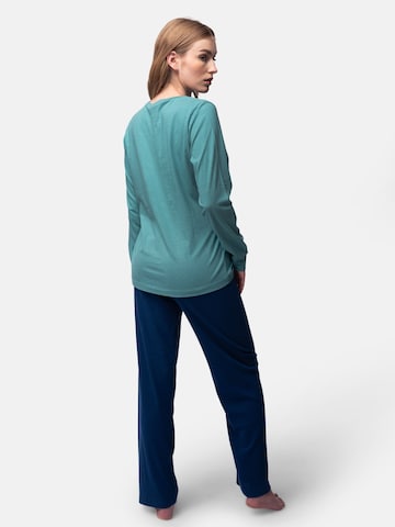 greenjama Pajama Shirt 'Langarm-Shirt mit Woll-Anteil und Bündchen' in Green