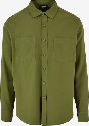Urban Classics Regular fit Overhemd in Groen: voorkant