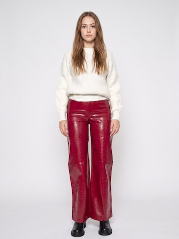 wild pony Baggy Bukser 'Pantalon Recto Cuero Sintético -- Women's Trousers Red Women' i rød: forside