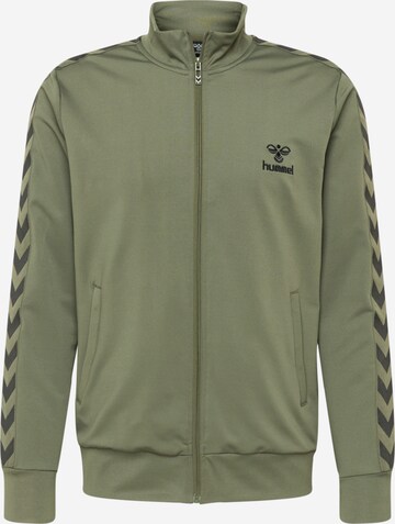 Hummel Sports sweat jacket 'Nathan 2.0' in Green: front