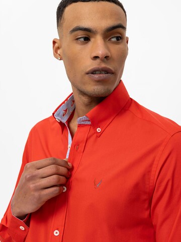 By Diess Collection Regular fit Button Up Shirt in Red