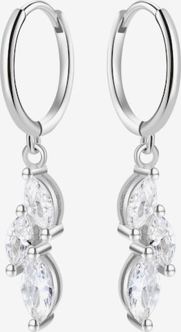 Hey Happiness Earrings 'Cluster Huggie' in Silver: front