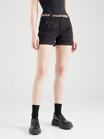 Ragwear Regular Pleat-Front Pants 'HEEVEN' in Black: front