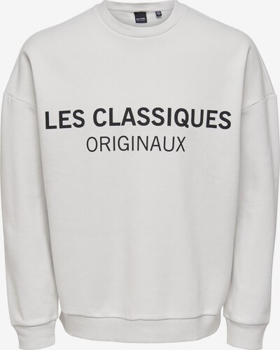 Only & Sons Big & Tall Sweatshirt 'Les Classiques' in hellgrau / schwarz, Produktansicht