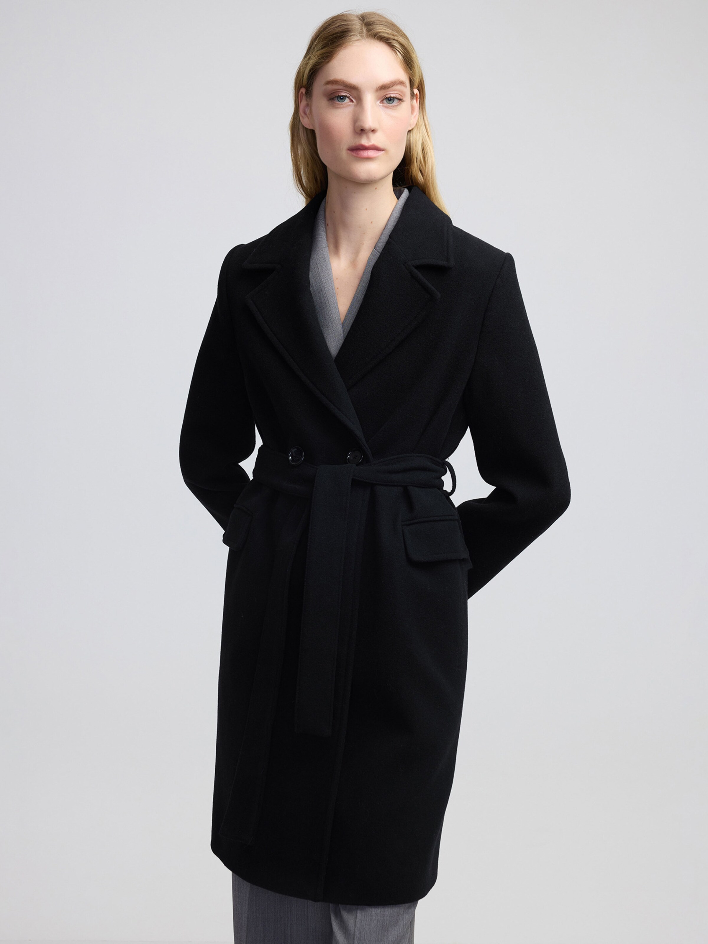 Black long coat for girls sale