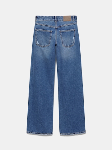 Pull&Bear Široký strih Džínsy - Modrá