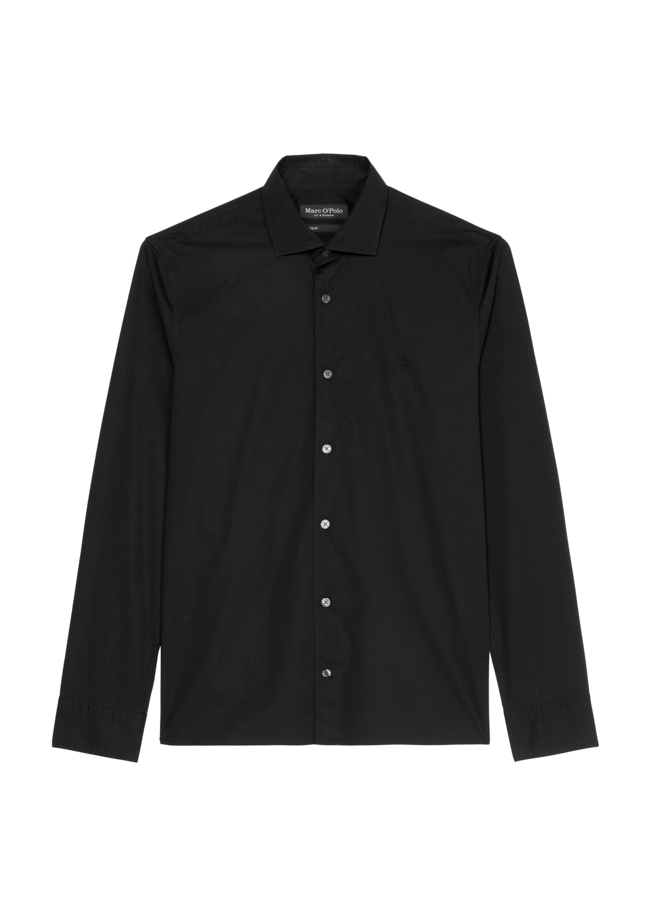 Marc O'Polo Slim fit Overhemd in Zwart: voorkant