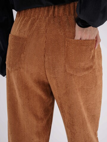 FRESHLIONS Tapered Bandplooibroek 'Selma' in Bruin