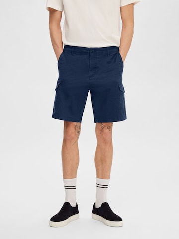 SELECTED HOMME Regular Cargo Pants in Blue: front