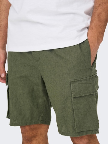 Only & Sons Regular Cargo Pants 'Sinus' in Green