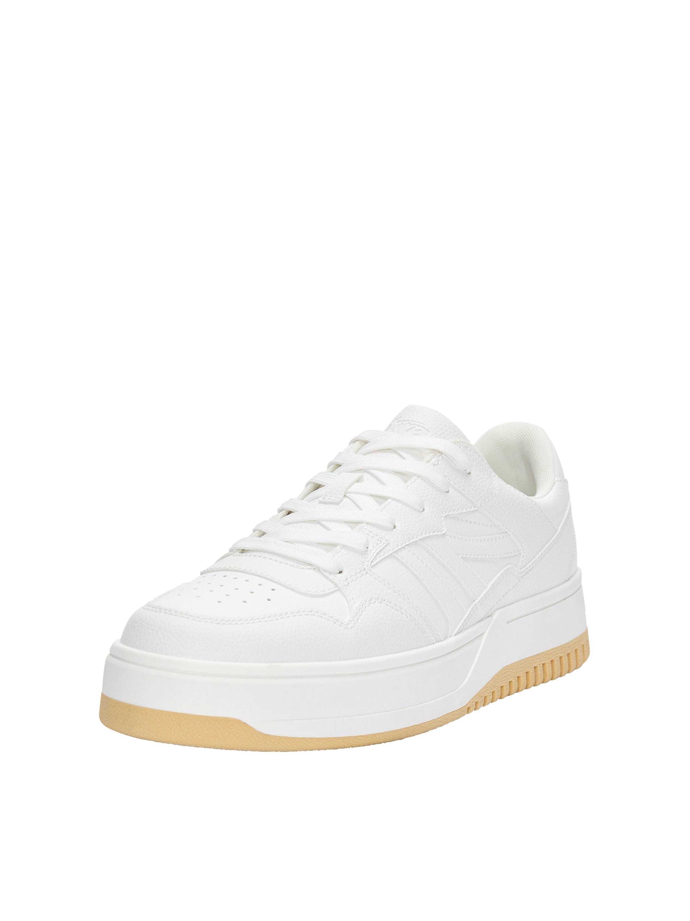 Sneaker low de la Pull&Bear pe alb: față