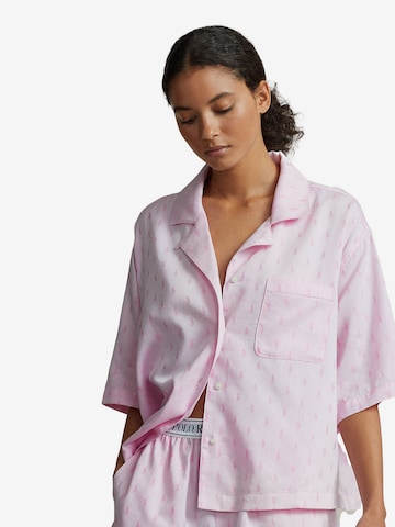 Polo Ralph Lauren Pyjama ' Short Sleeve PJ Set - Jacquard Polo Player ' in Roze