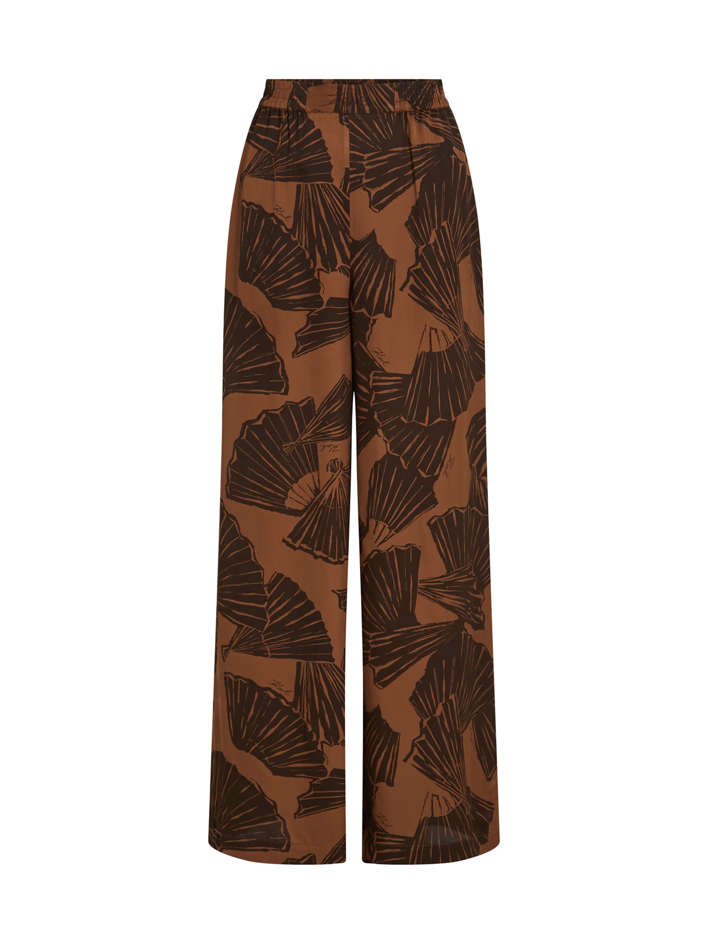 Karl Lagerfeld Zvonové kalhoty Kalhoty – hnědá: přední strana