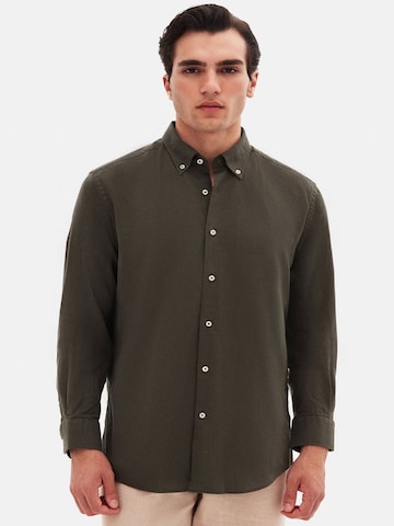 D’S Damat Regular fit Overhemd in Groen