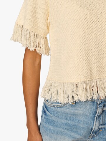 Adrianna Papell Pullover 'Fringe Raglan' in Gelb