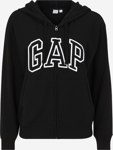 Gap Petite Sweatjacke 'HERITAGE' in Schwarz: Vorderseite