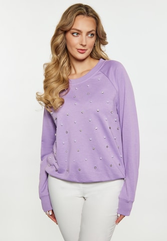 Sweat-shirt faina en violet : devant