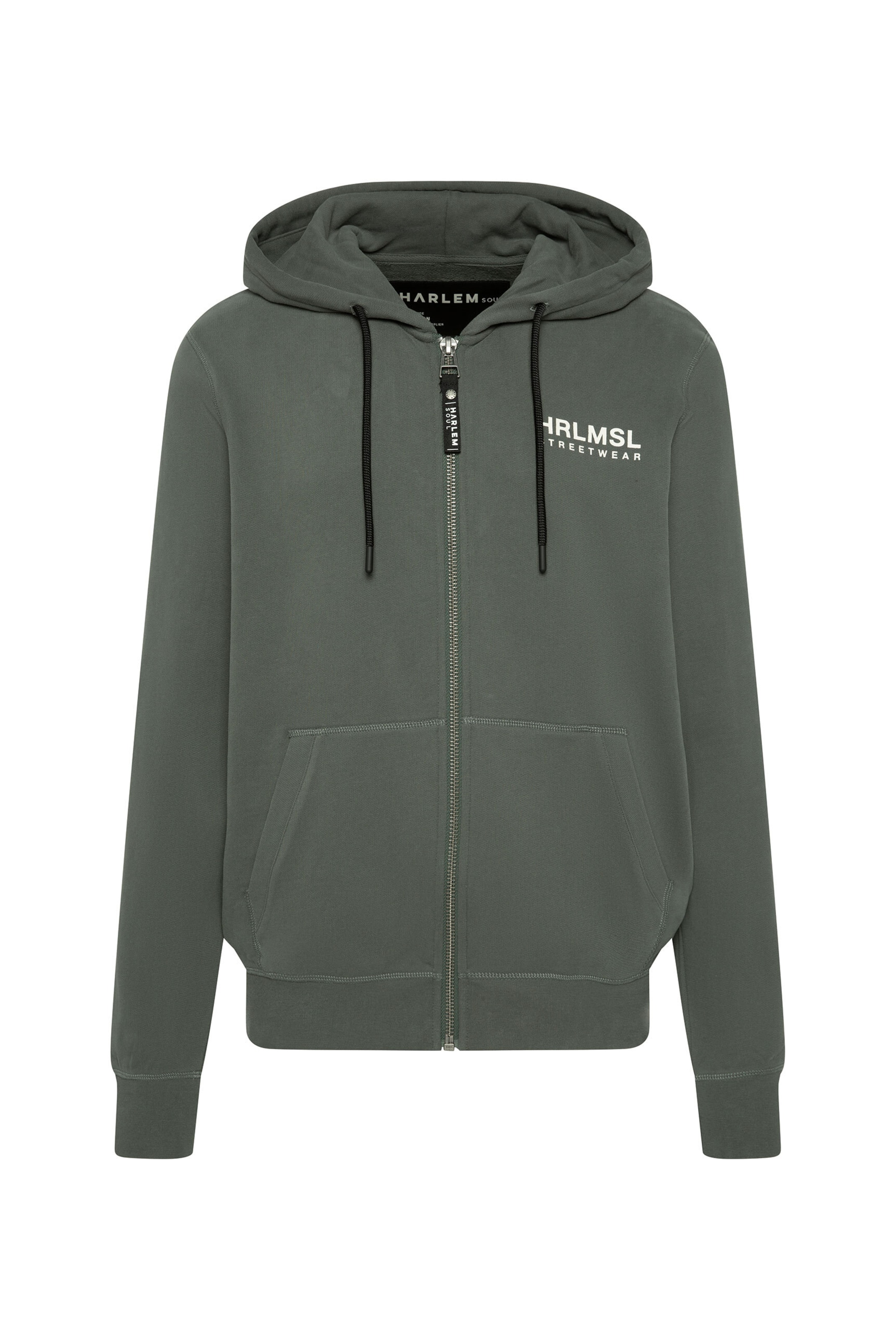 Harlem Soul Zip-Up Hoodie in Green: front