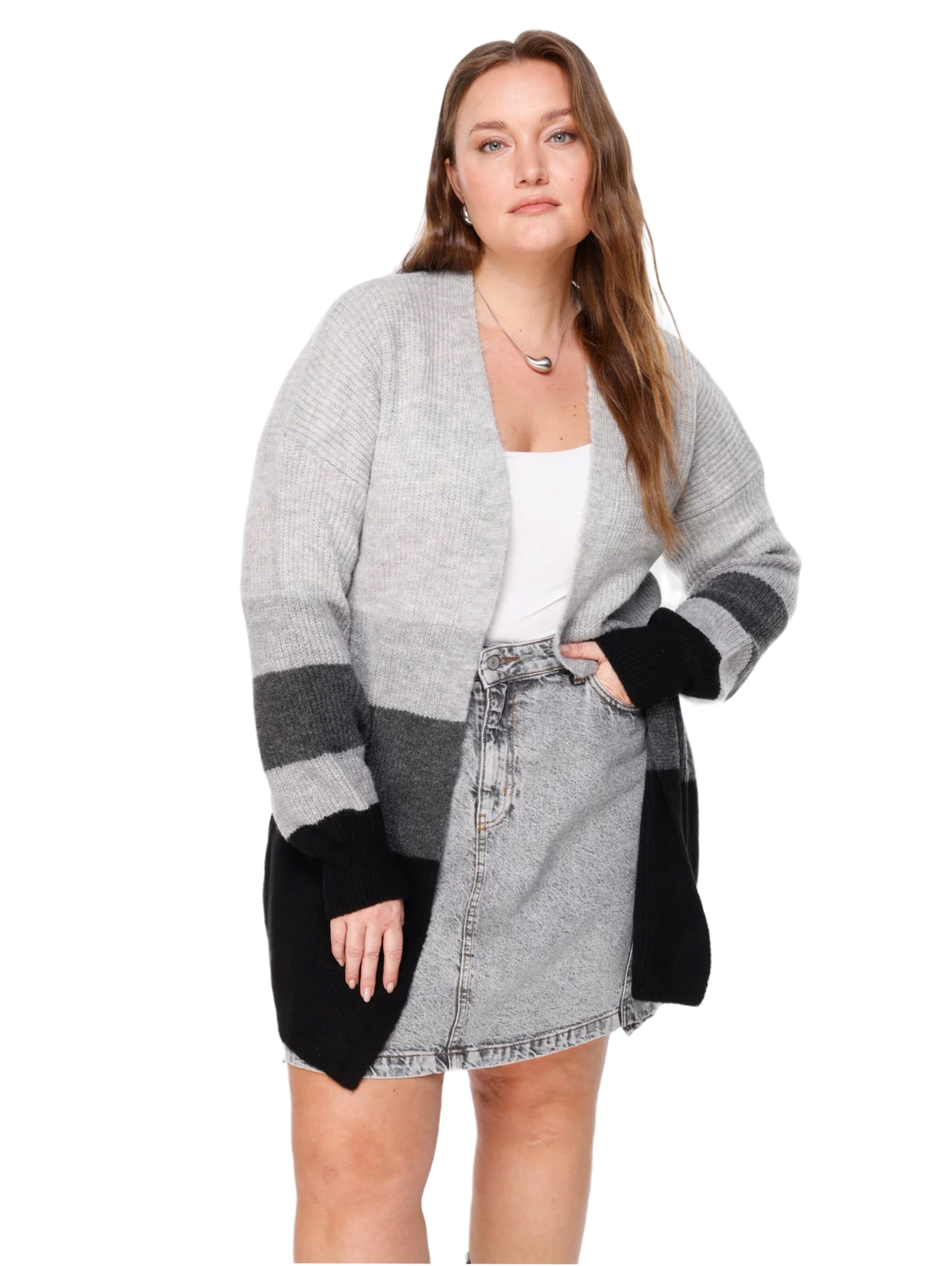 Shape Of You Gebreid vest in Grijs: voorkant