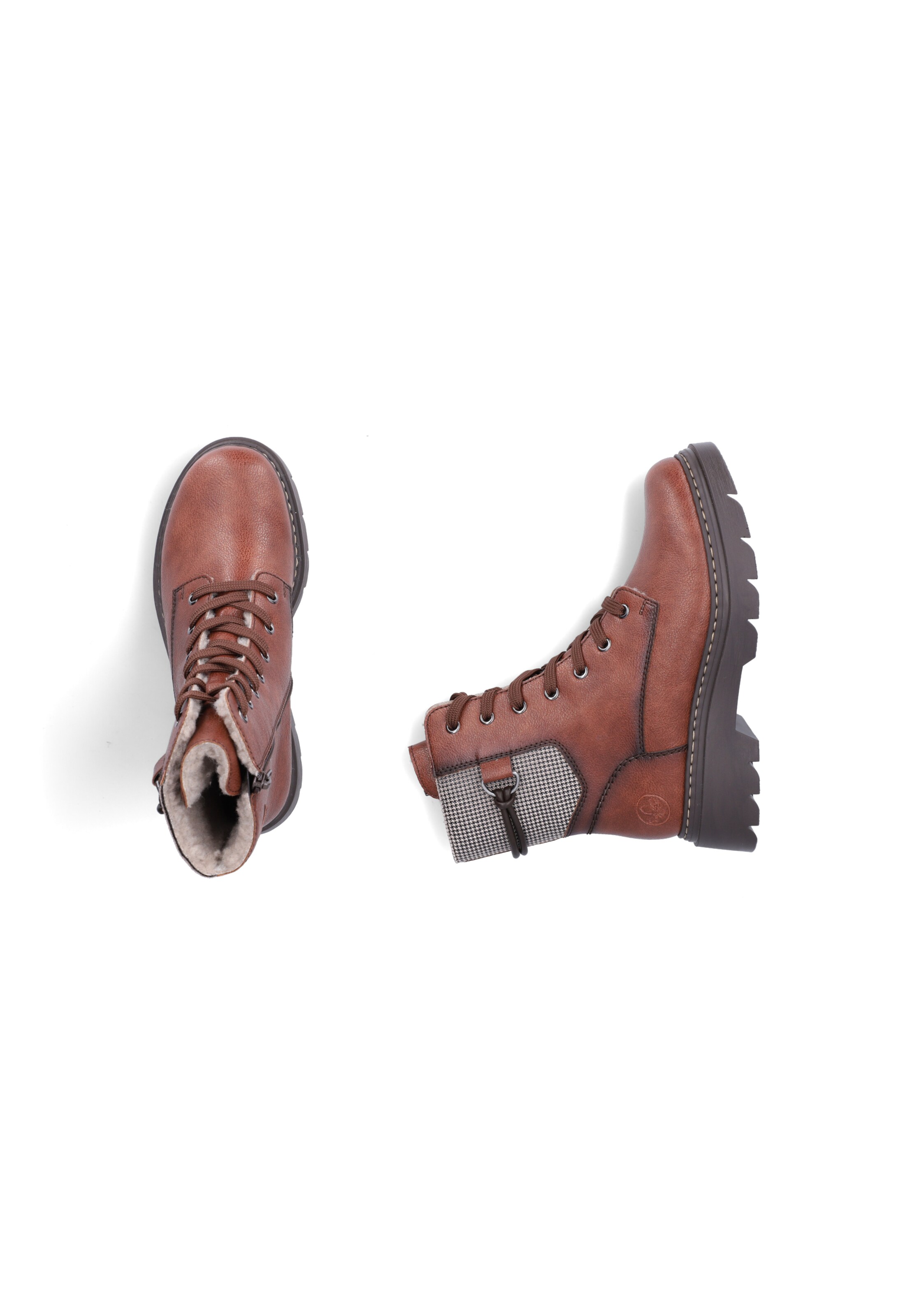 Rieker - Botines con cordones en marrón